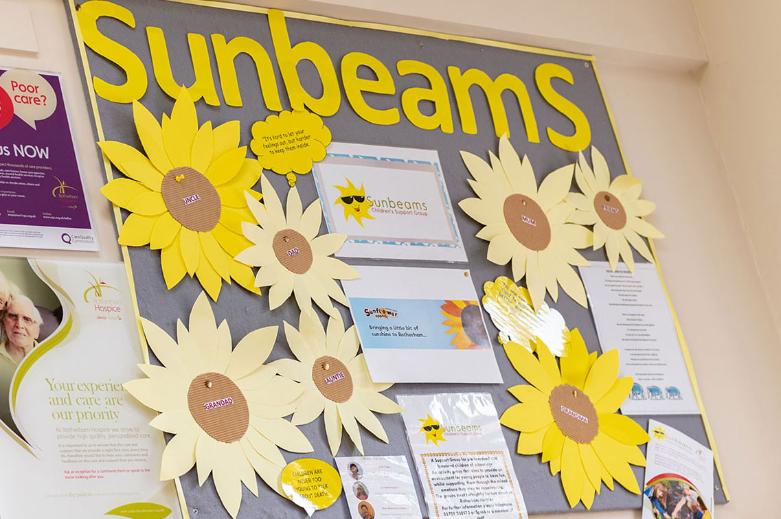 Rotherham Hospice Care Day Hospice Community Therapy Health and Wellbeing Healthcare Counselling Bereavement Support Phone South Yorkshire Sunbeams