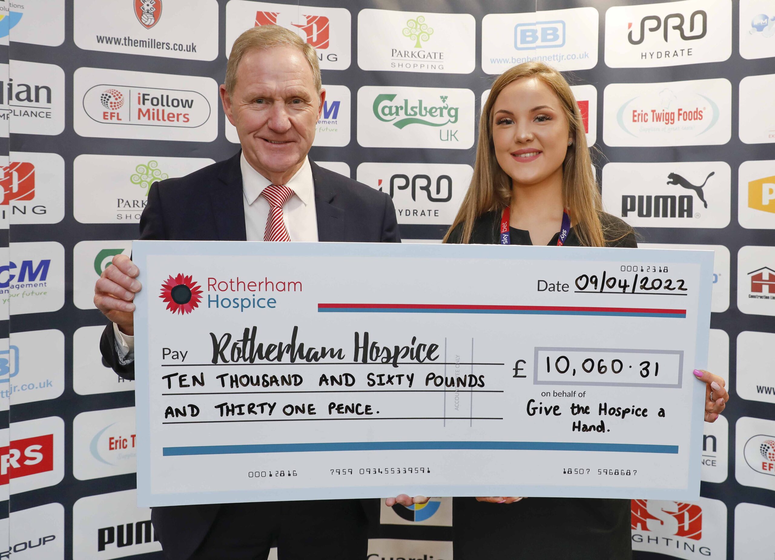 Red Glove Day cheque presentation