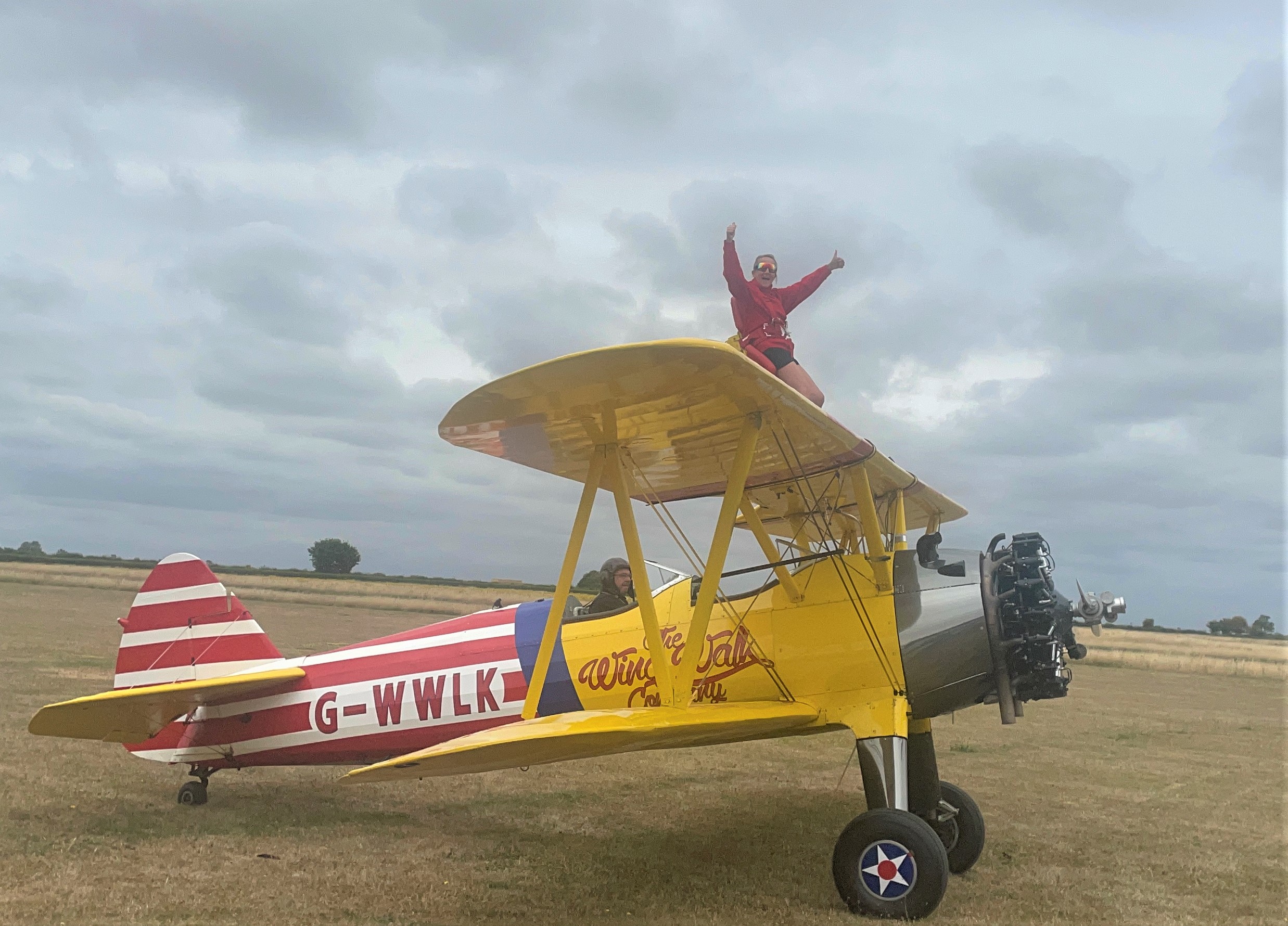 Amanda Challinor doing the Wing Walk for Rotherham Hospice