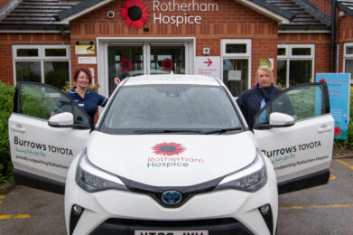 Rotherham Hospice community nurses with their car