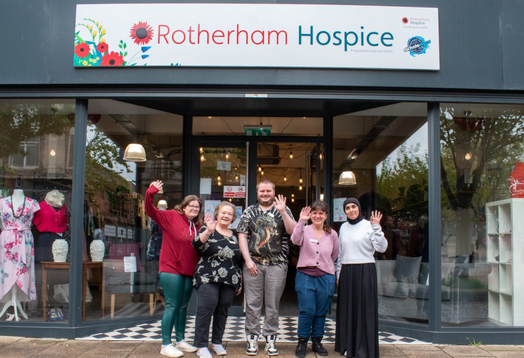 Volunteers outside the Rotherham Hospice charity shop